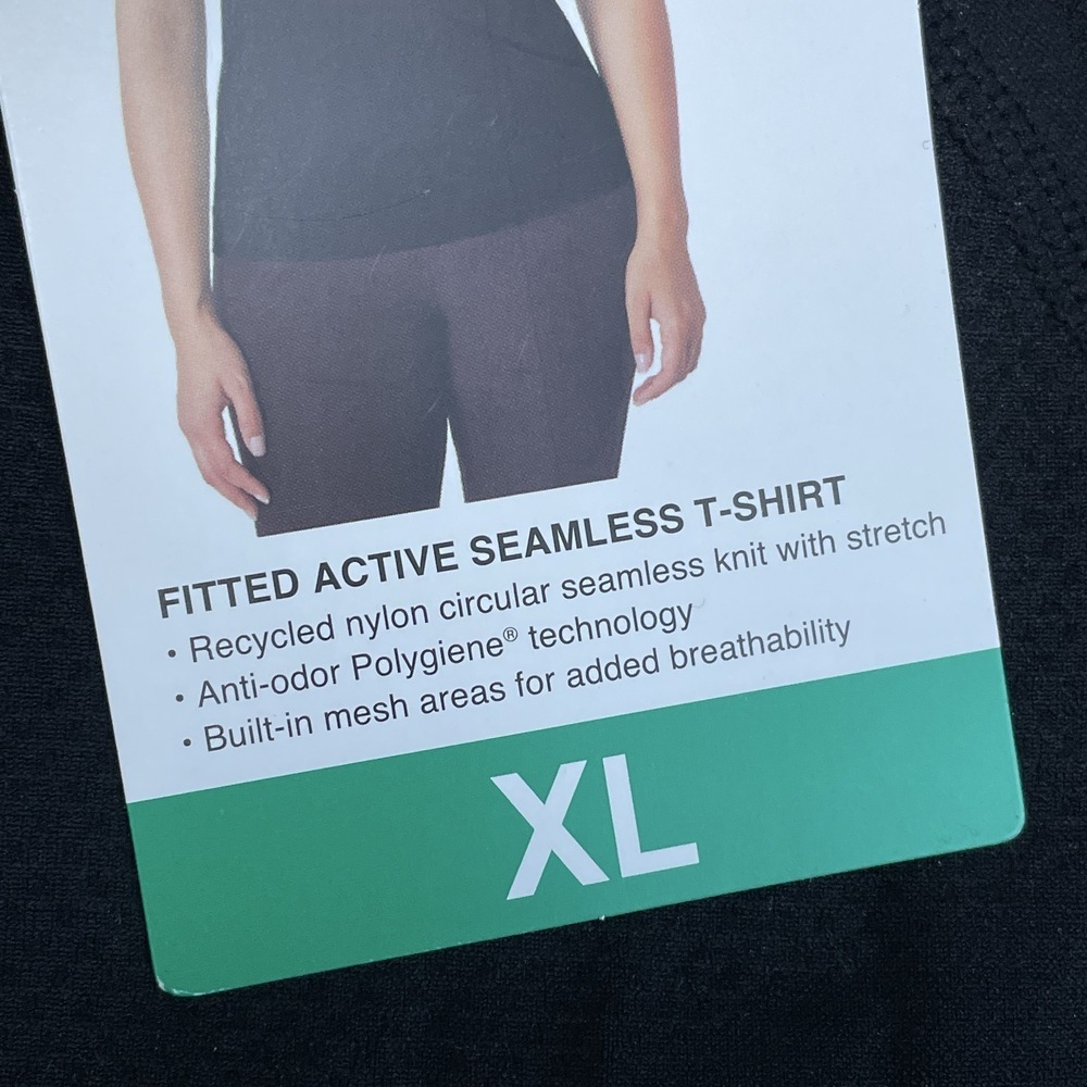 Mondetta Women's XL Fitted Active Seamless T-Shirt Black e0857 - Picture 3 of 8